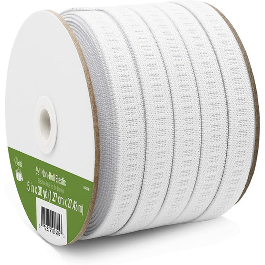 Dritz-Non-Roll Elastic - 1/2" White-elastic-gather here online