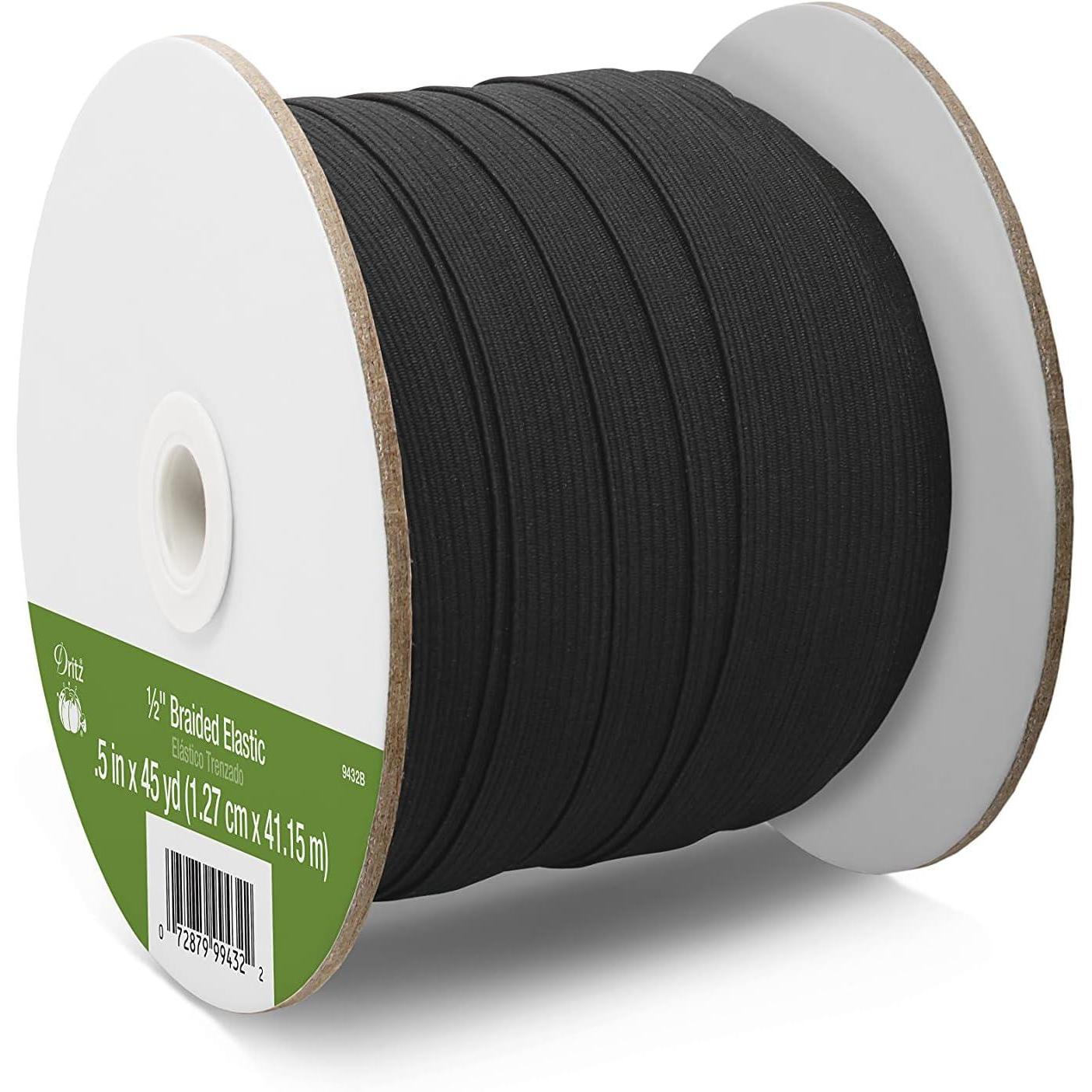 Dritz-Braided Elastic- 1/2" Black-elastic-gather here online