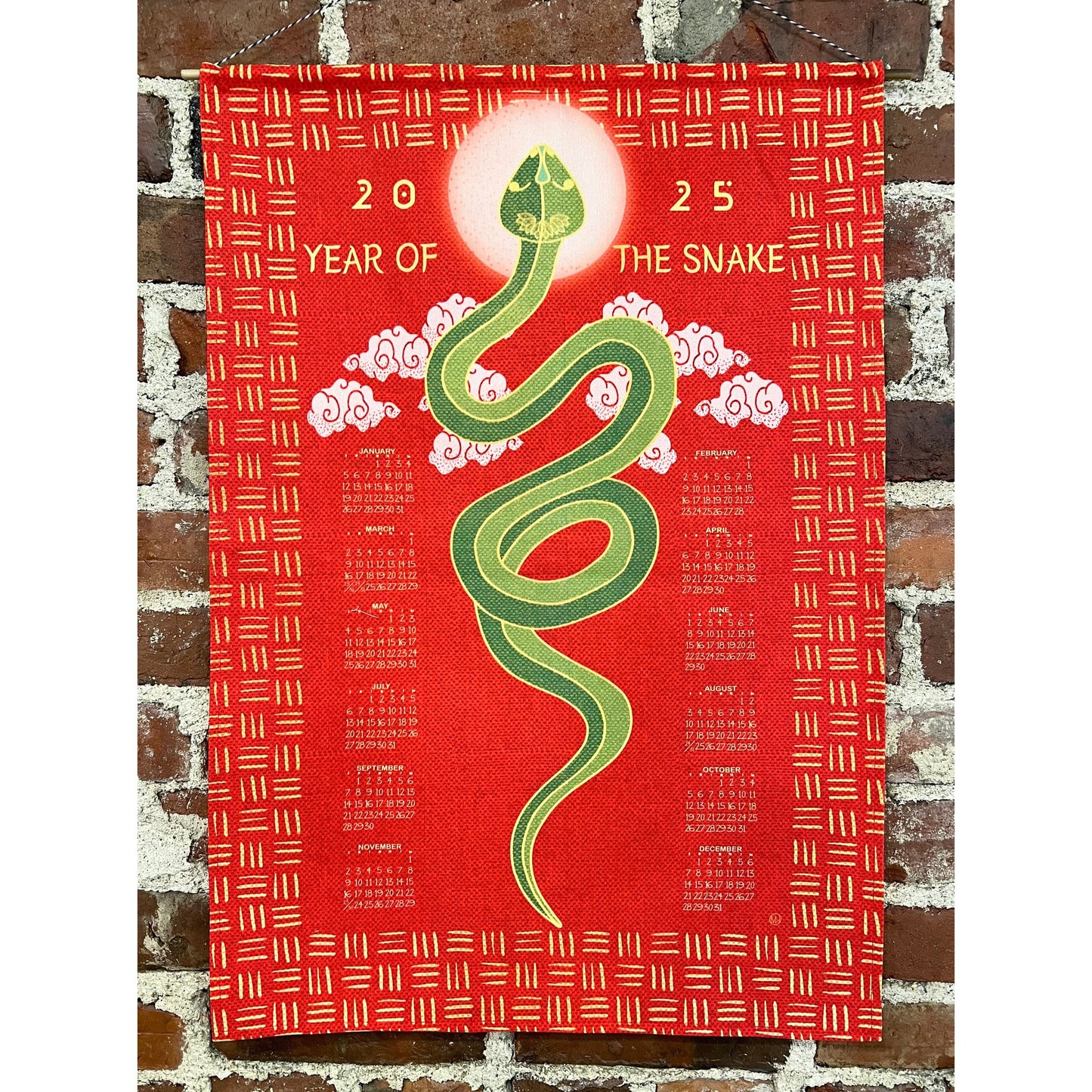 gather here-2025 Tea Towel Calendar - Year of the Snake-tea towel calendar-gather here online