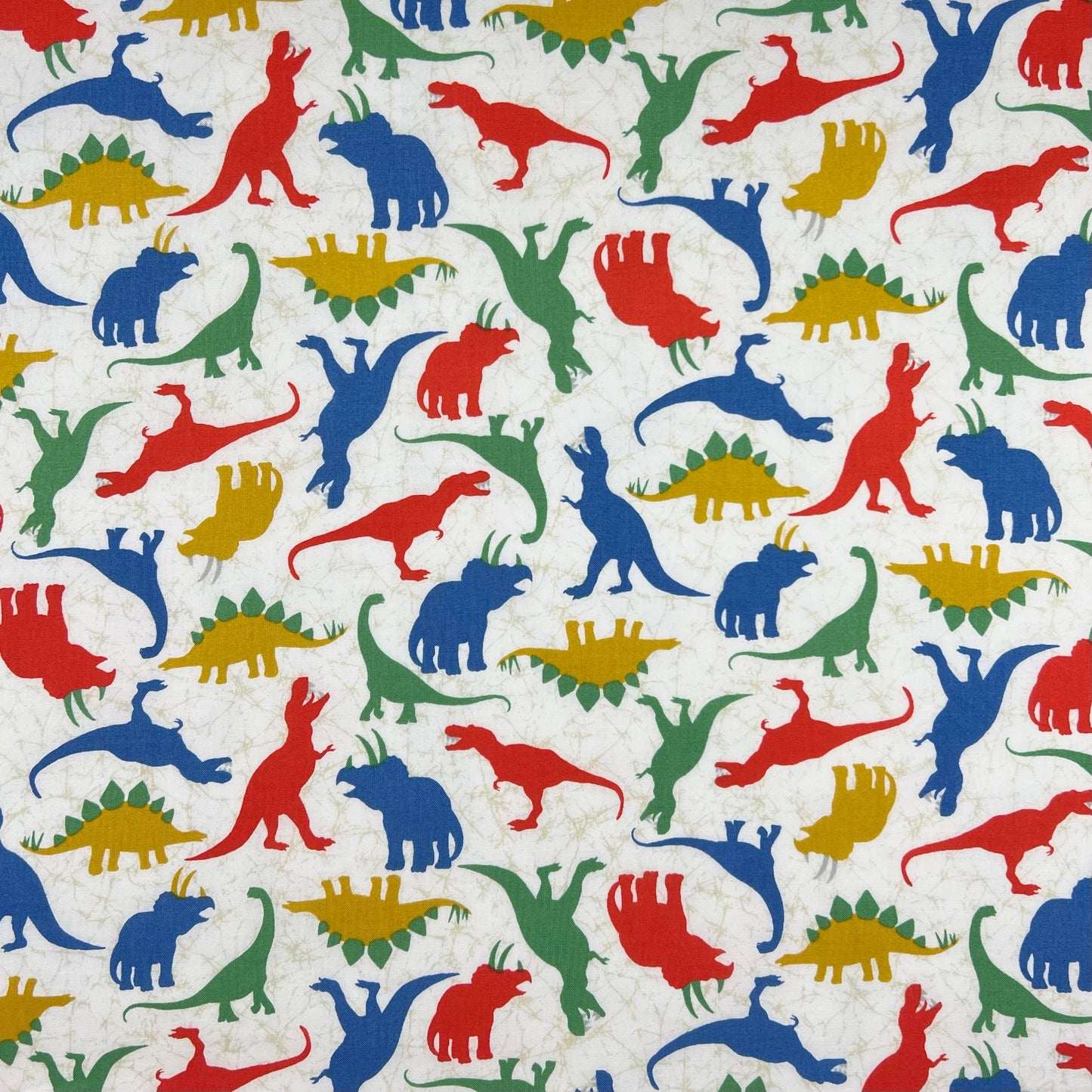 Sevenberry-Primary Dinosaurs on Cotton Shirting-fabric-gather here online