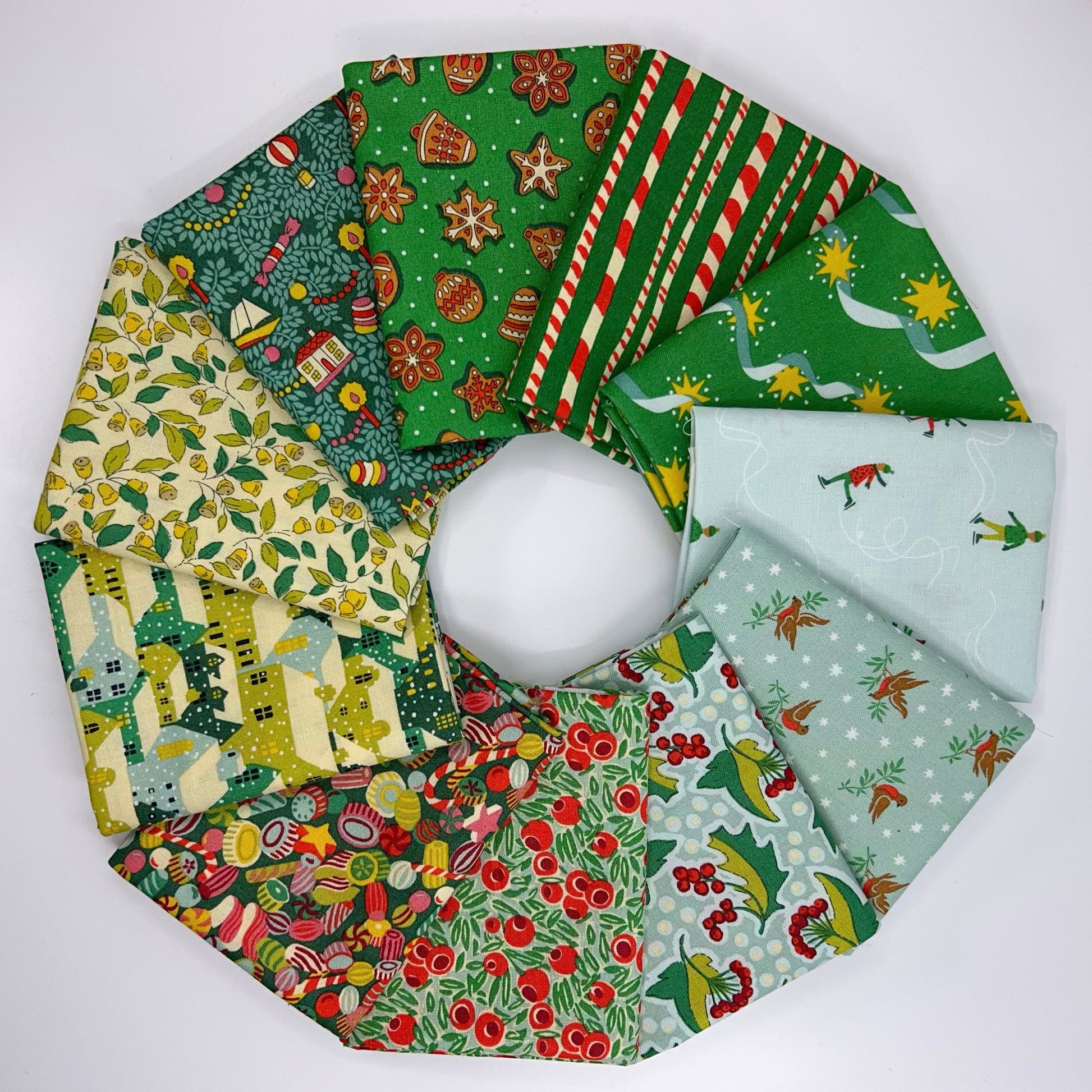 Riley Blake Designs-Fat Quarter Bundle of Festive Fair (11 Pieces)-fat quarters-gather here online