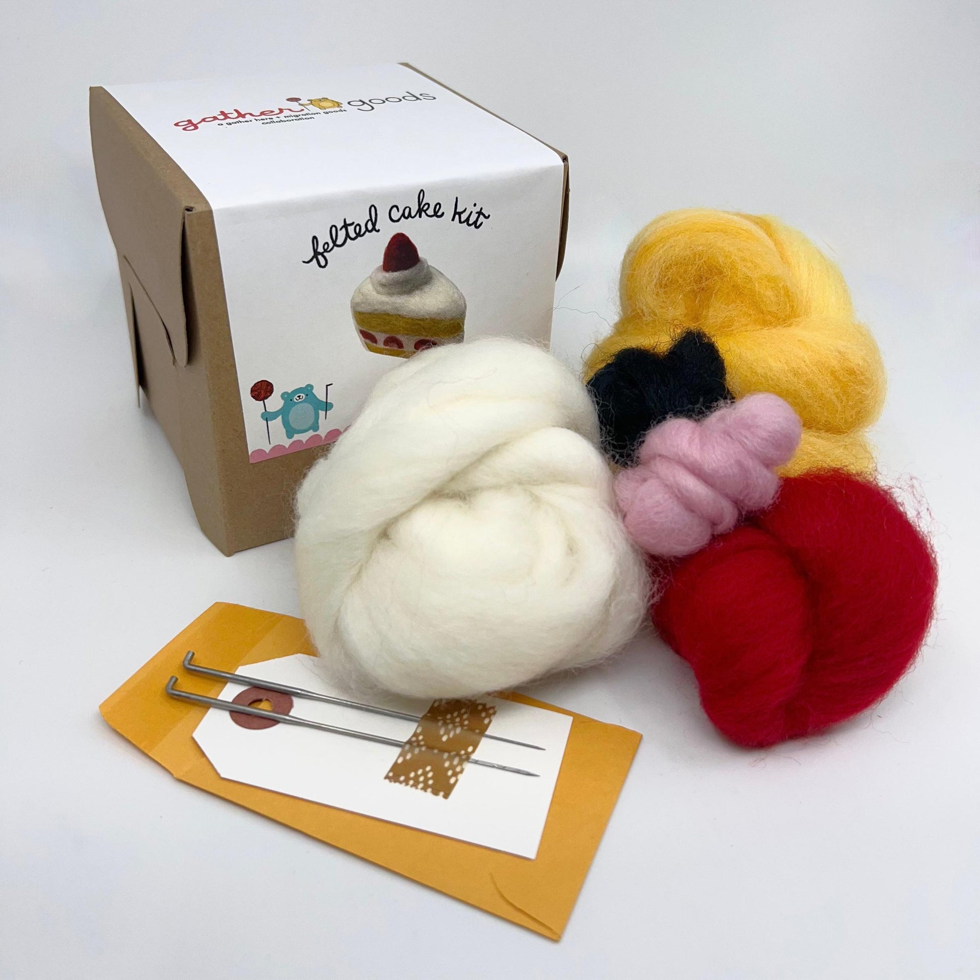 gather goods-Cake - Basic Needle Felting Kit-craft kit-gather here online