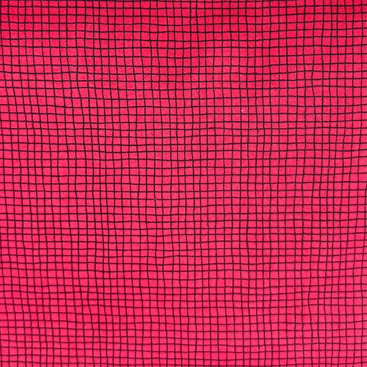 Sevenberry-Black & Red Grid on Cotton Shirting-fabric-gather here online