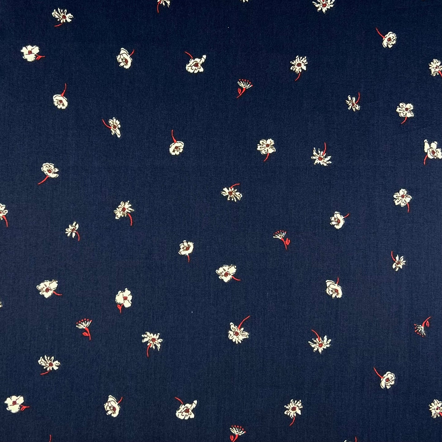 Kokka-Flower Toss Indigo on Lawn-fabric-gather here online