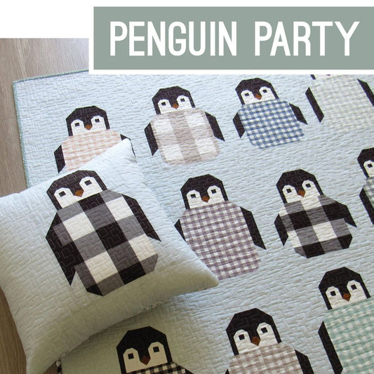 Elizabeth Hartman-Penguin Party Quilt Pattern-quilting pattern-gather here online