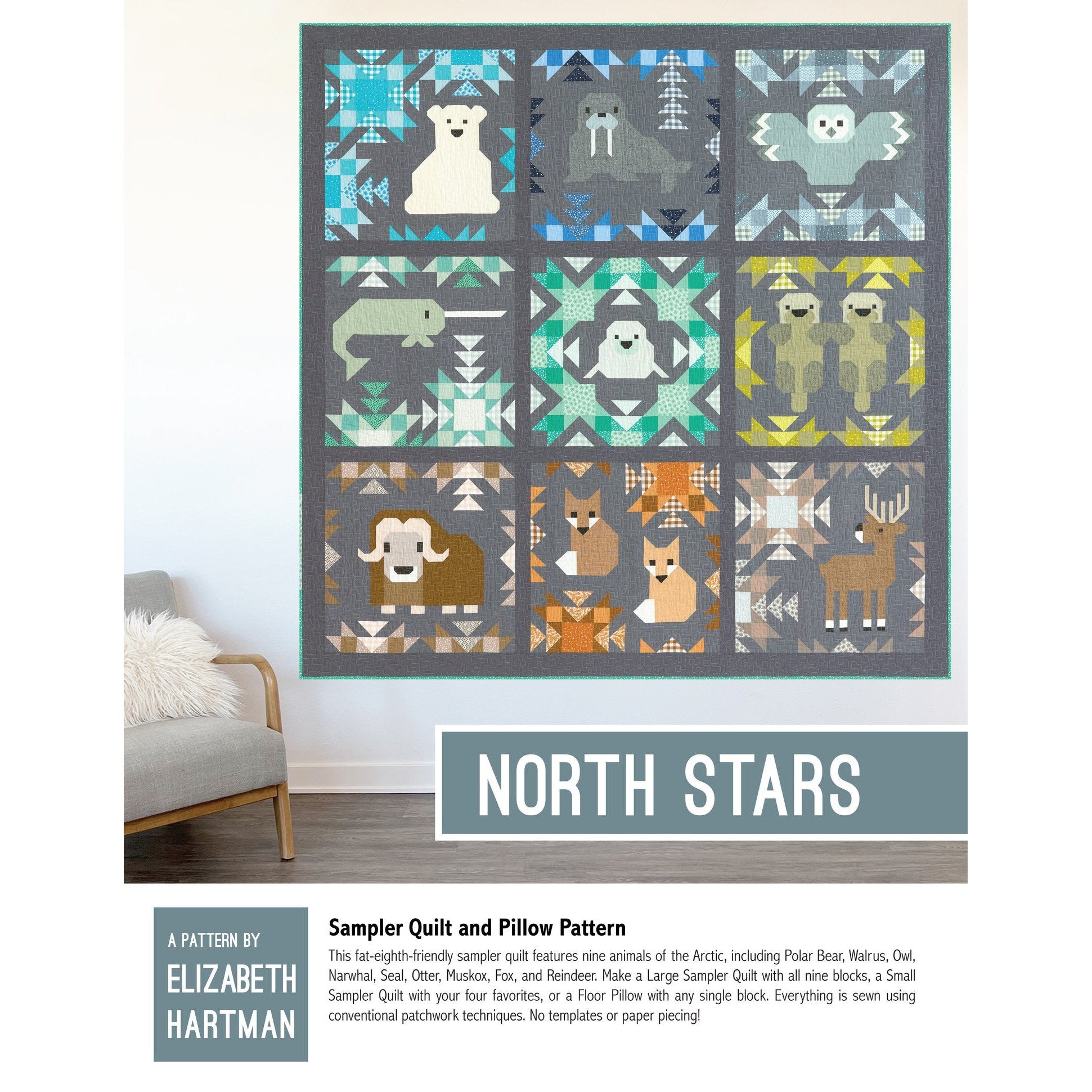 Elizabeth Hartman-North Stars Quilt Pattern by Elizabeth Hartman-quilting pattern-gather here online