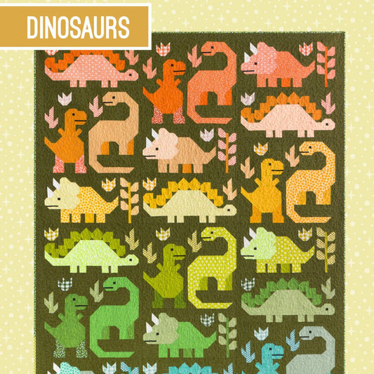 Elizabeth Hartman-Dinosaurs Quilt Pattern by Elizabeth Hartman-quilting pattern-gather here online