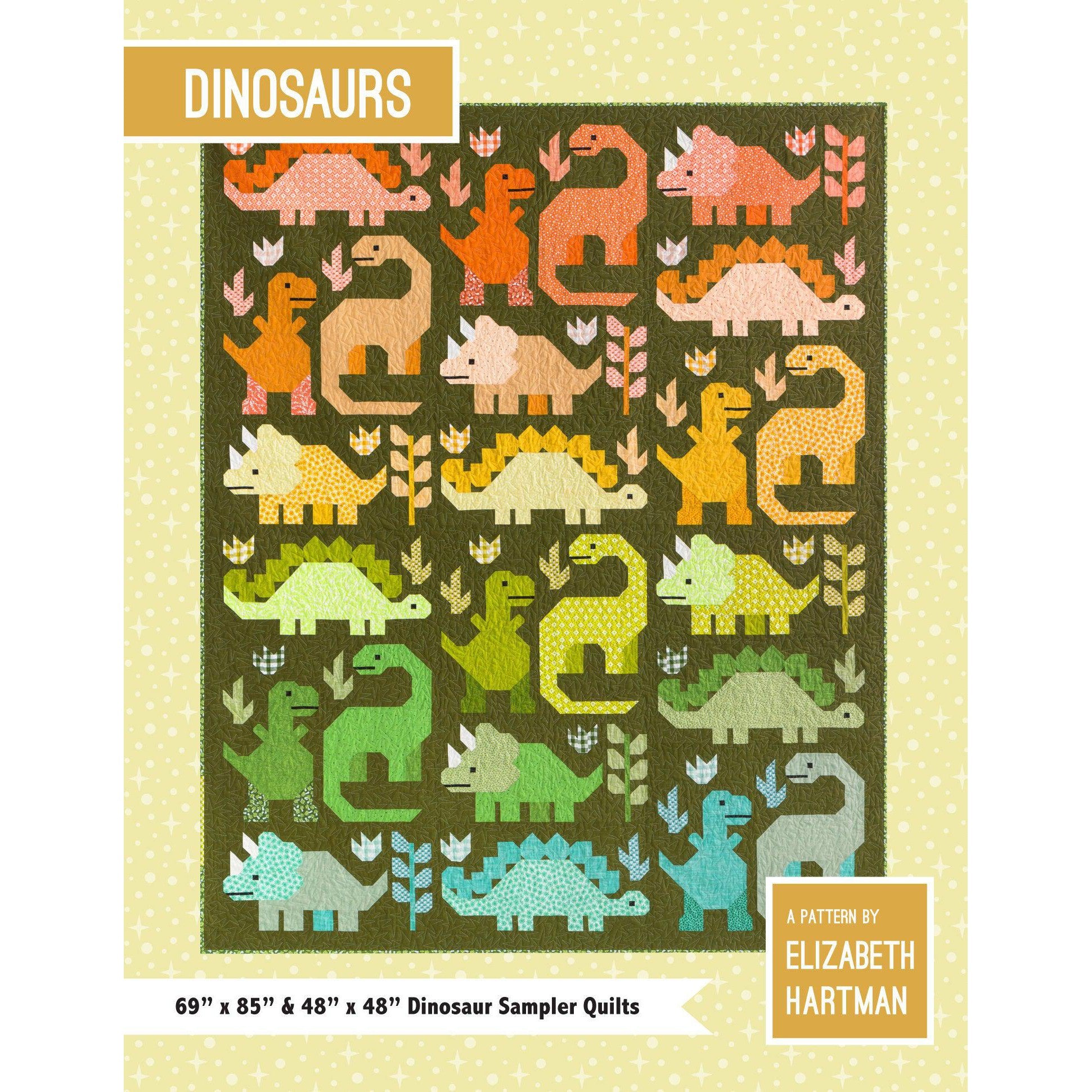 Elizabeth Hartman-Dinosaurs Quilt Pattern by Elizabeth Hartman-quilting pattern-gather here online