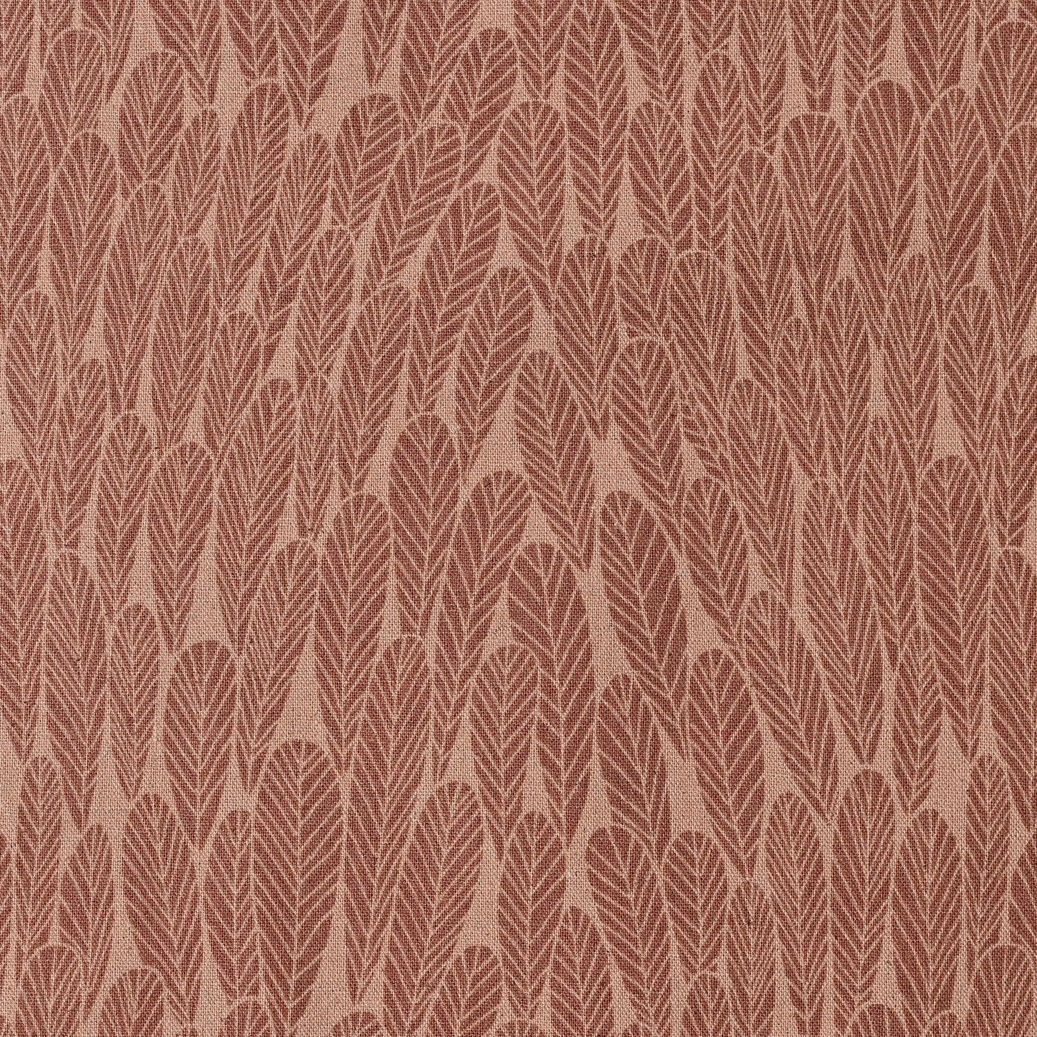 Kokka-Bloom By Bookhou Leaf - Rust, on Cotton/Linen Canvas-fabric-gather here online