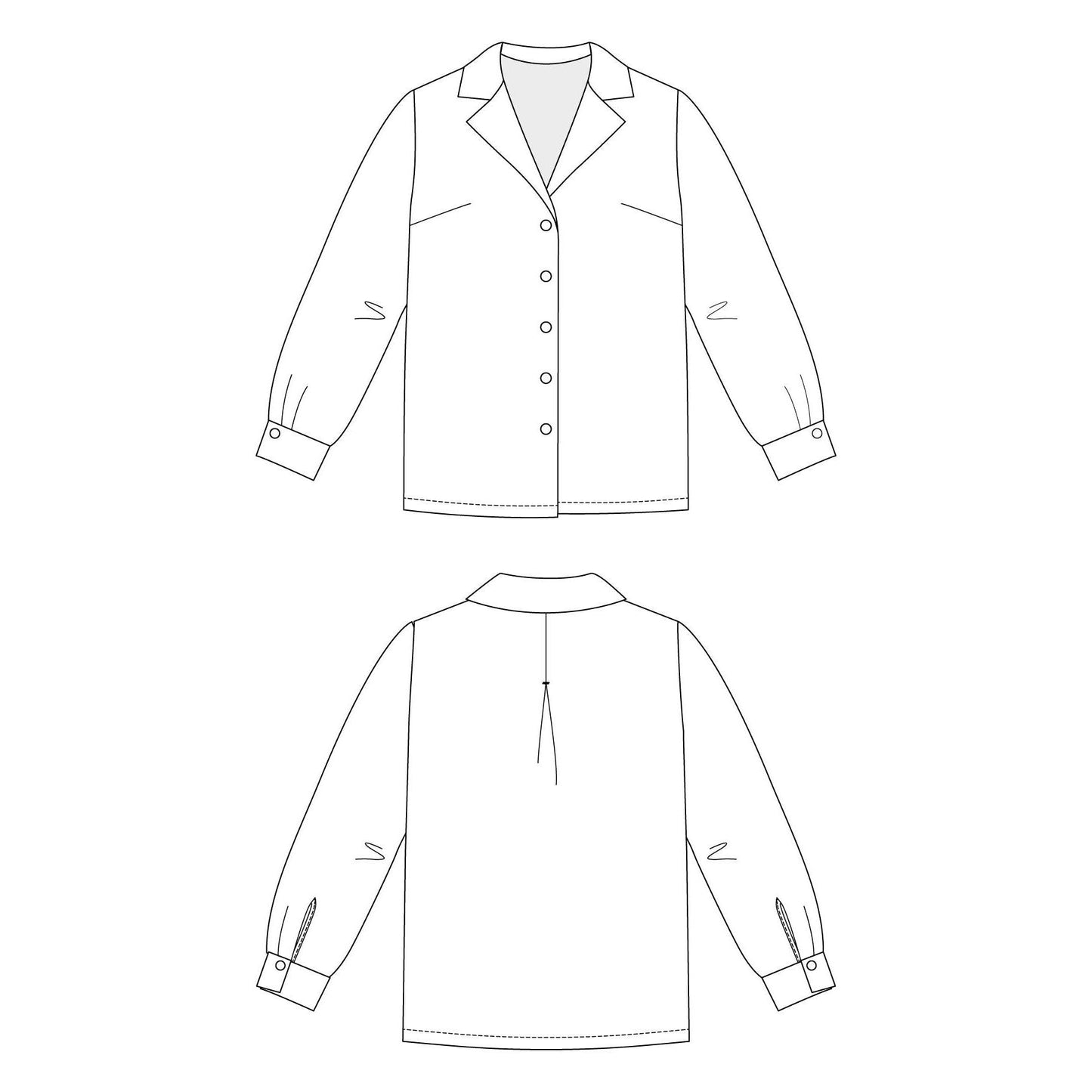 Named Clothing-Elsi Revere Collar Shirt Pattern - PDF DOWNLOAD-sewing pattern-gather here online