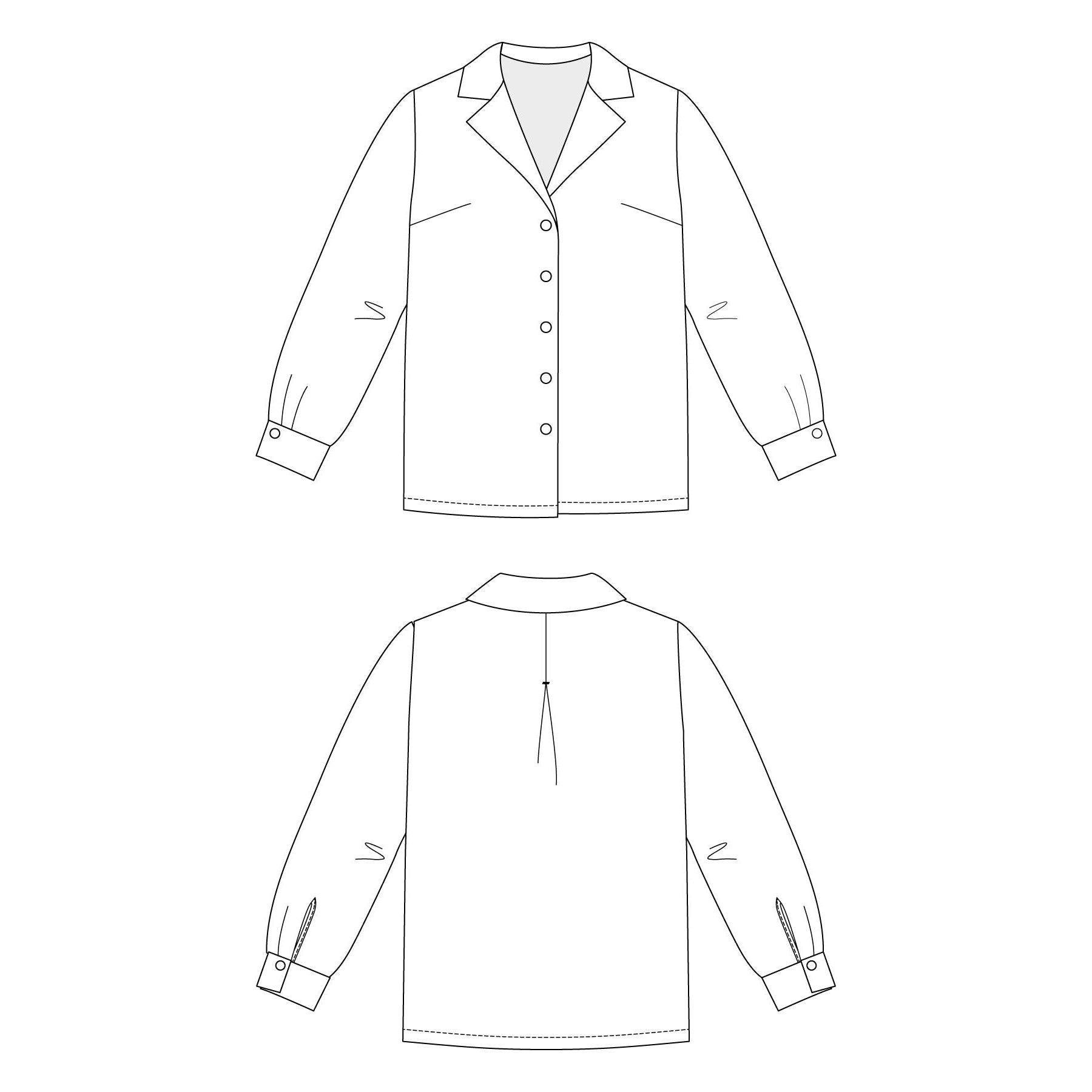 Named Clothing-Elsi Revere Collar Shirt Pattern - PDF DOWNLOAD-sewing pattern-gather here online