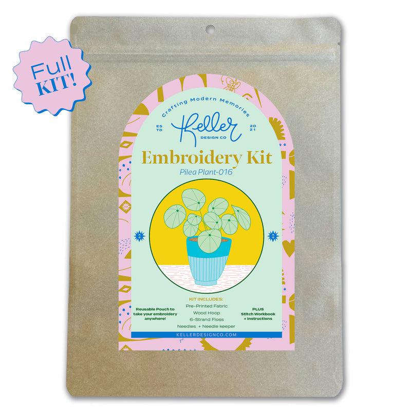 Keller Design Co.-Pilea Plant Embroidery Kit-embroidery kit-gather here online