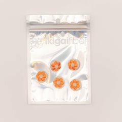 Ikigai Fiber-Embroidered Buttons Tangerine-button-gather here online