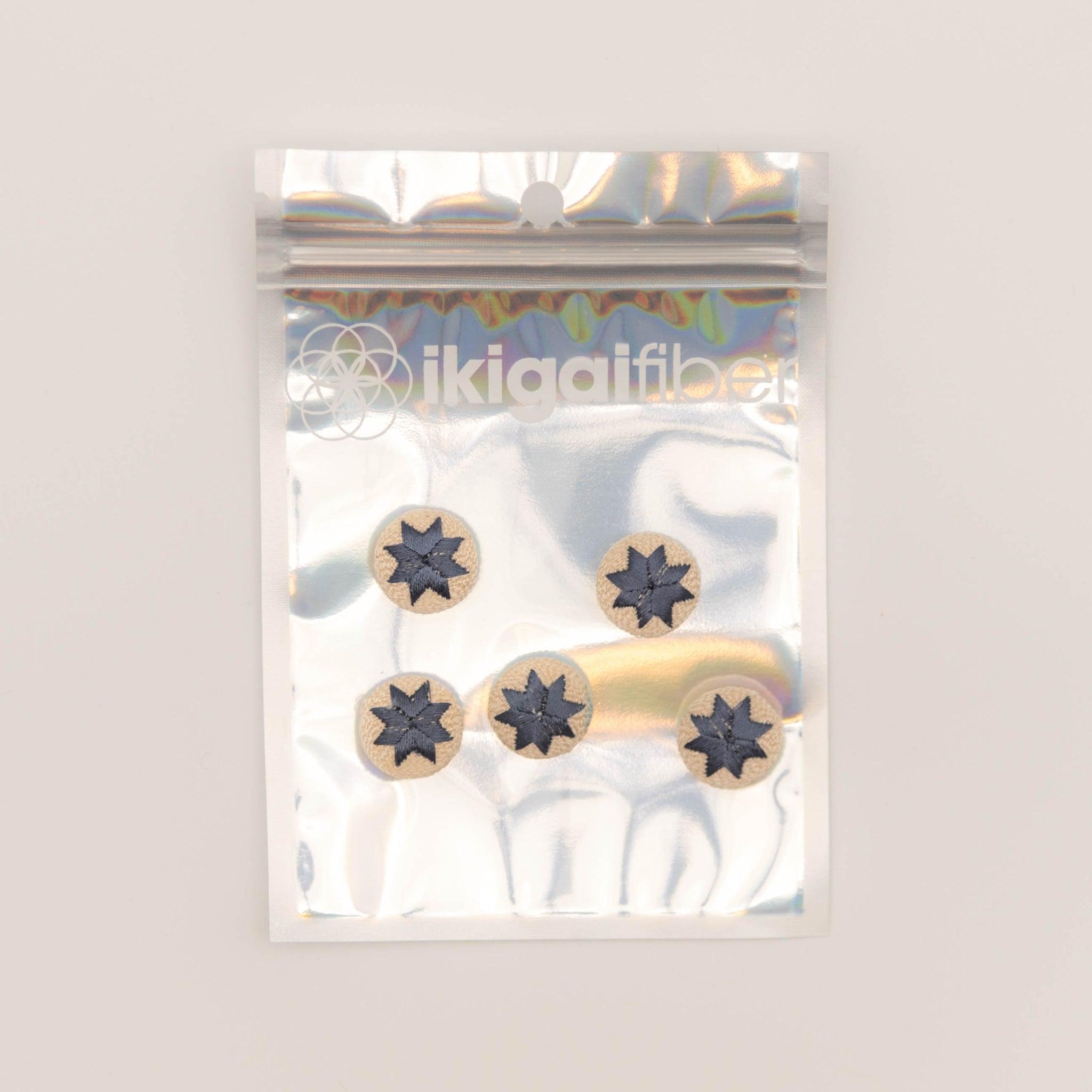 Ikigai Fiber-Embroidered Buttons Steel-button-gather here online