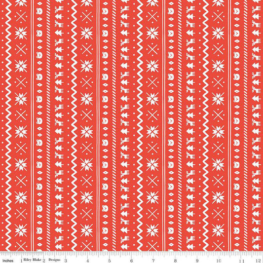 Riley Blake Designs-Fair Isle Red on Flannel-fabric-gather here online