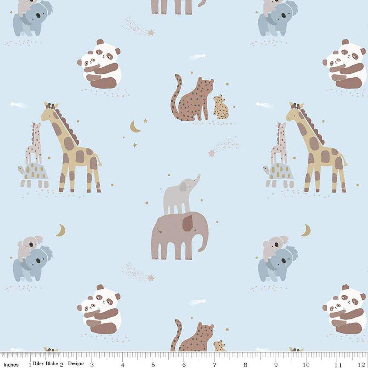 Riley Blake Designs-Stargazing Boy Main Baby Blue on Flannel-fabric-gather here online