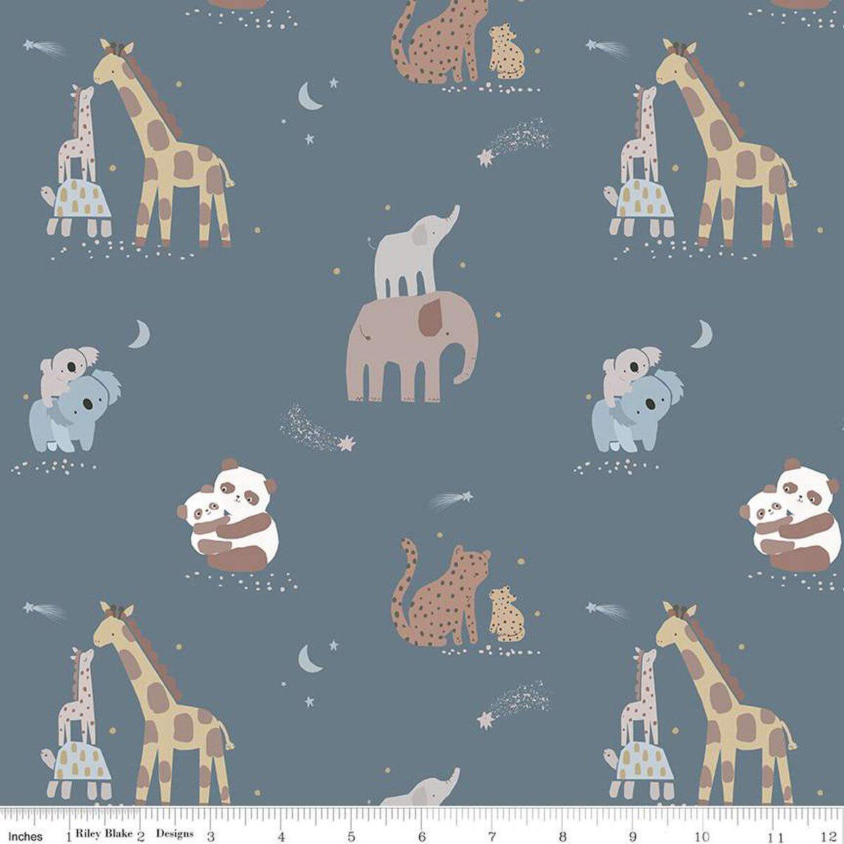 Riley Blake Designs-Stargazing Boy Main Dark Blue on Flannel-fabric-gather here online