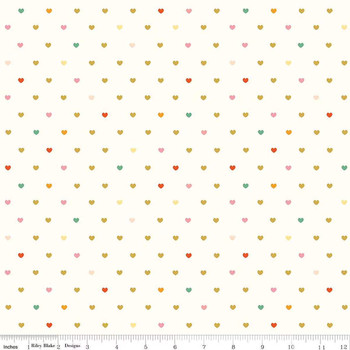 Riley Blake Designs-Hearts Cream on Flannel-fabric-gather here online