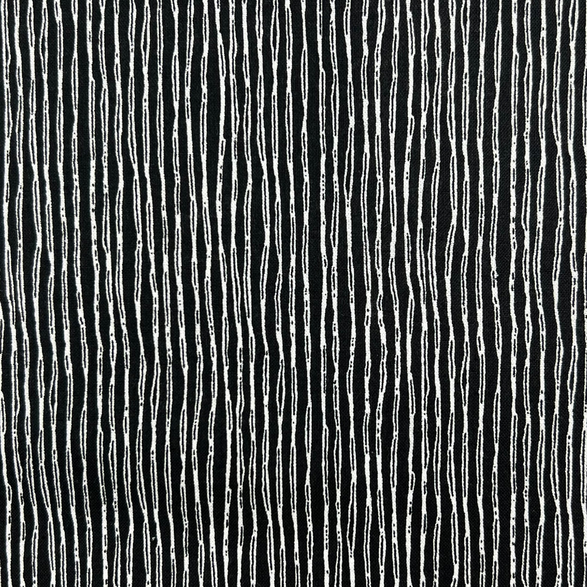 Sevenberry-Black With Lines on Cotton Shirting-fabric-gather here online