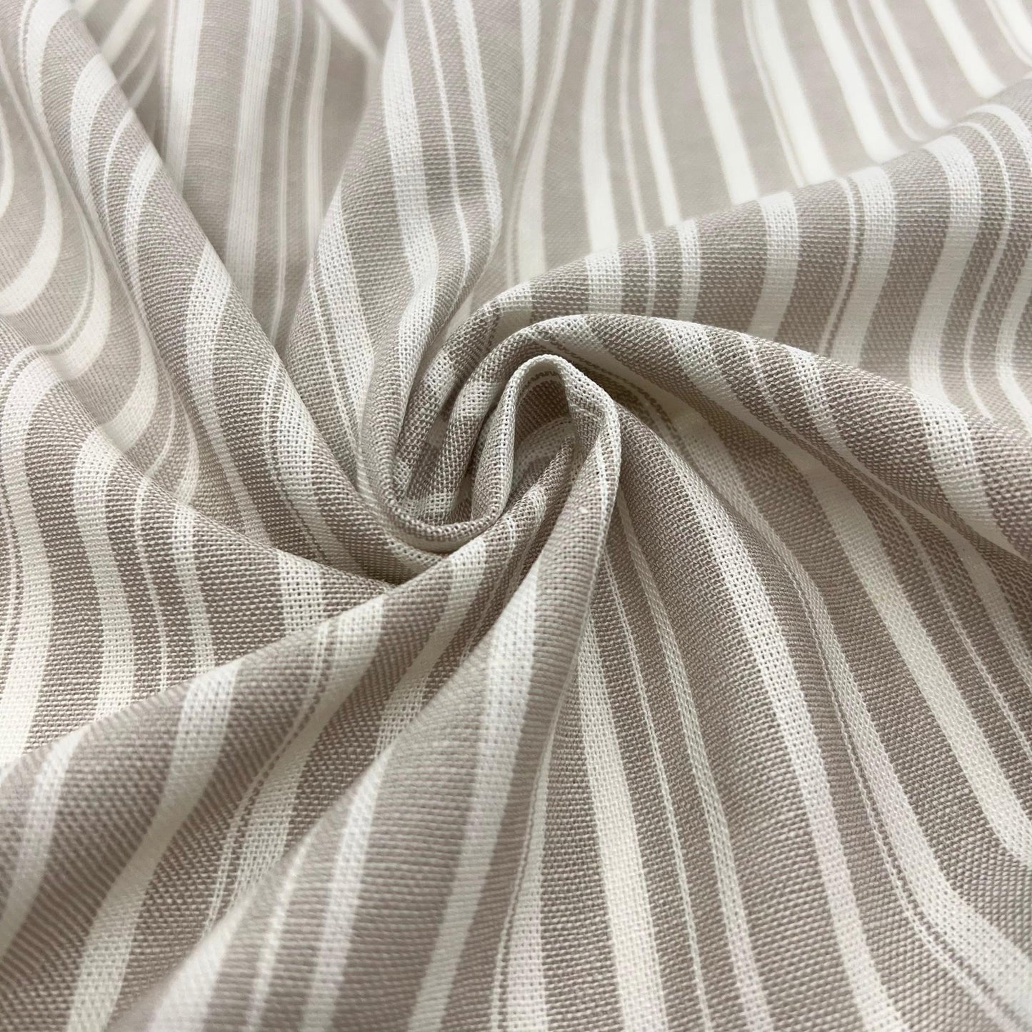 Secret Spark-Coastal Stripe Linen Rayon - Natural-fabric-gather here online