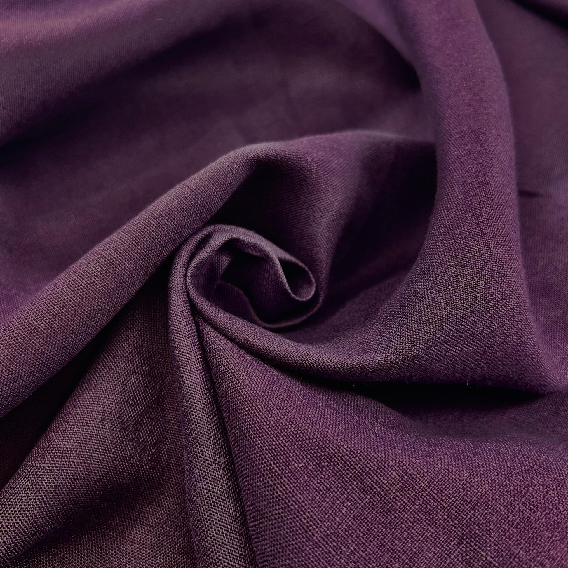 Lino Textil-Nevada Linen Eggplant-fabric-gather here online