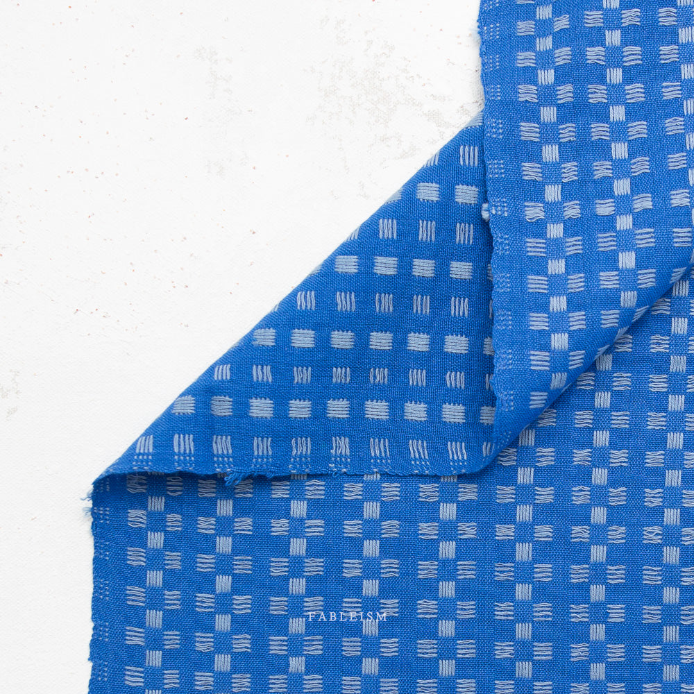 Fableism Supply Co-Basketweave in Bright Blue-fabric-gather here online