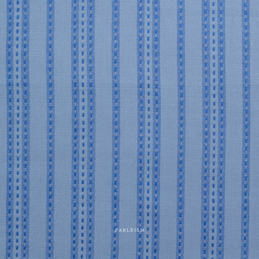 Fableism Supply Co-Stitch Stripe in Blue-fabric-gather here online