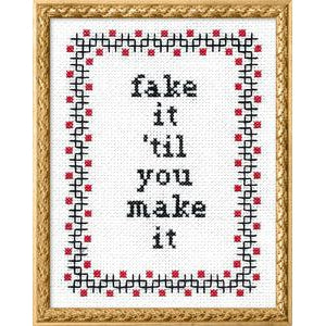 Subversive Cross Stitch-Fake It Deluxe Cross Stitch Kit-xstitch kit-gather here online