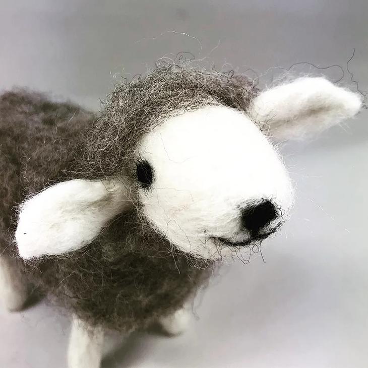 Feather Felts-Grey Sheep Needle Felting Kit-craft kit-gather here online