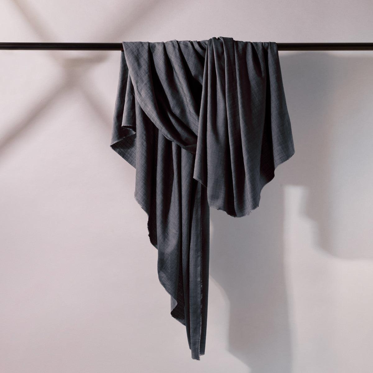 Atelier Brunette-REMNANT: Flake Cotton Viscose Blend, Deep Charcoal 30% OFF 1.11 YDS-fabric remnant-gather here online