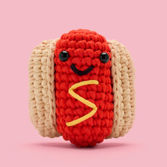 The Woobles-Frank the Hot Dog Crochet Kit-knitting / crochet kit-gather here online
