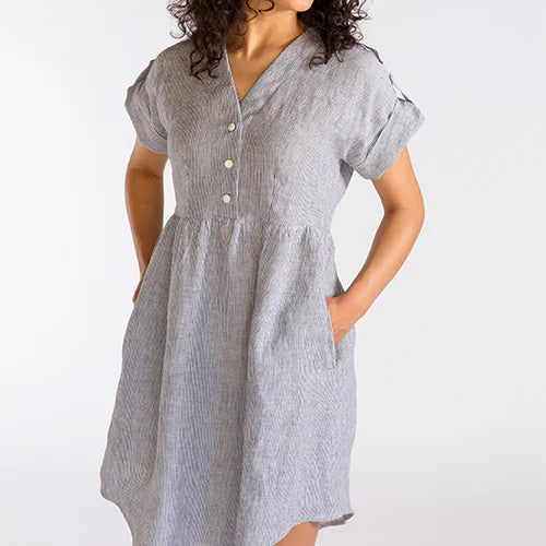 Chalk & Notch-Fringe Dress & Blouse Pattern-sewing pattern-gather here online