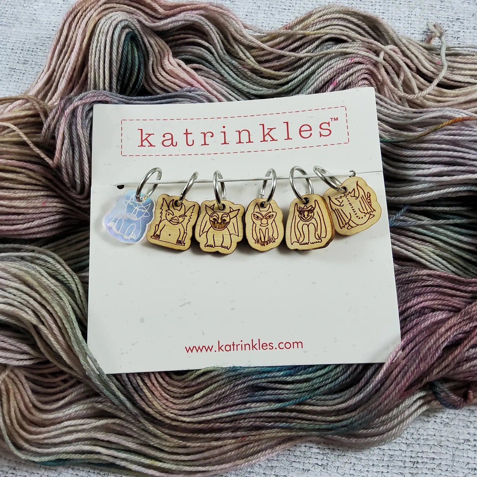 Katrinkles-Gargoyles Stitch Markers-knitting notion-gather here online