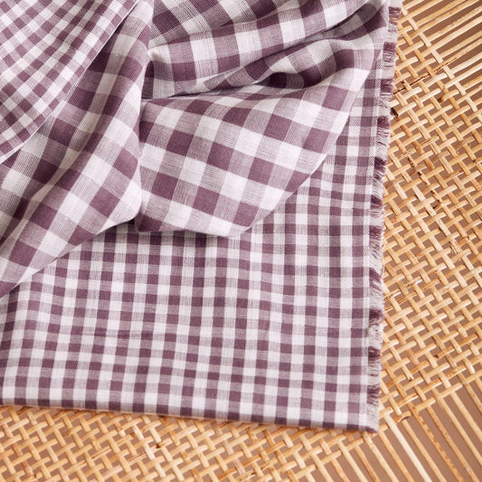 Atelier Brunette-Gingham Off-White Divine Parma Double Gauze-fabric-gather here online