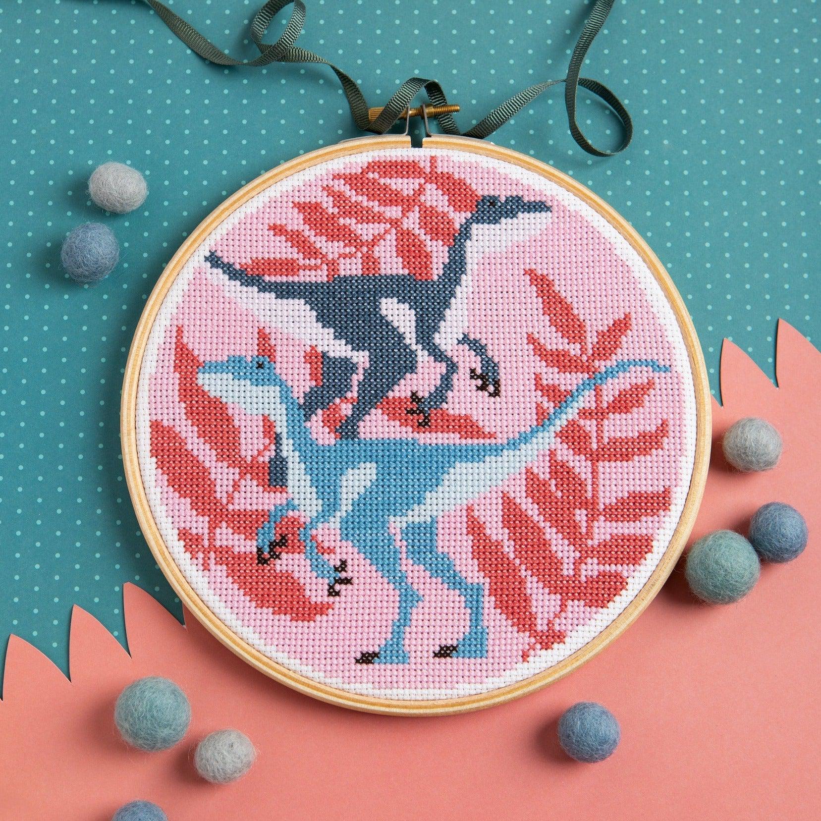 Hawthorn Handmade-Velociraptors Cross Stitch Kit-xstitch kit-gather here online
