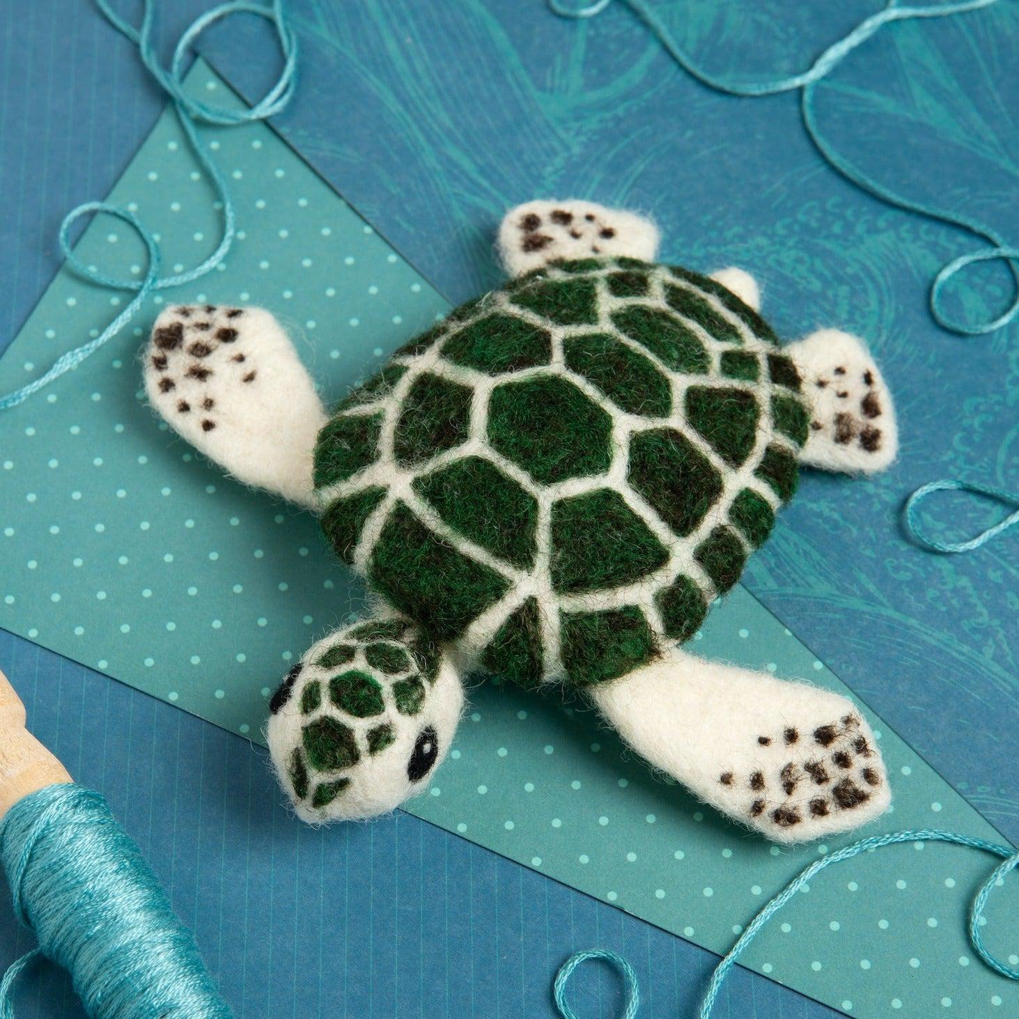 Hawthorn Handmade-Baby Sea Turtle Mini Needle Felting Kit-craft kit-gather here online