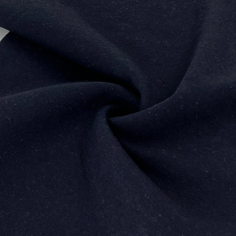 gather here-Cotton/Acrylic Sweatshirt Fleece - Navy-fabric-gather here online