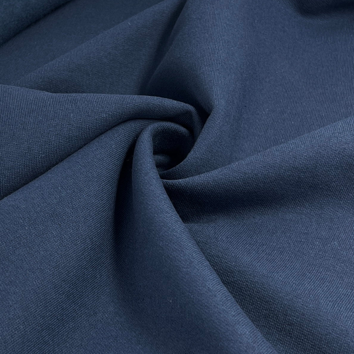 deadstock-12.5oz 3-End Cotton/Poly Sweatshirt Fleece - Navy-fabric-gather here online