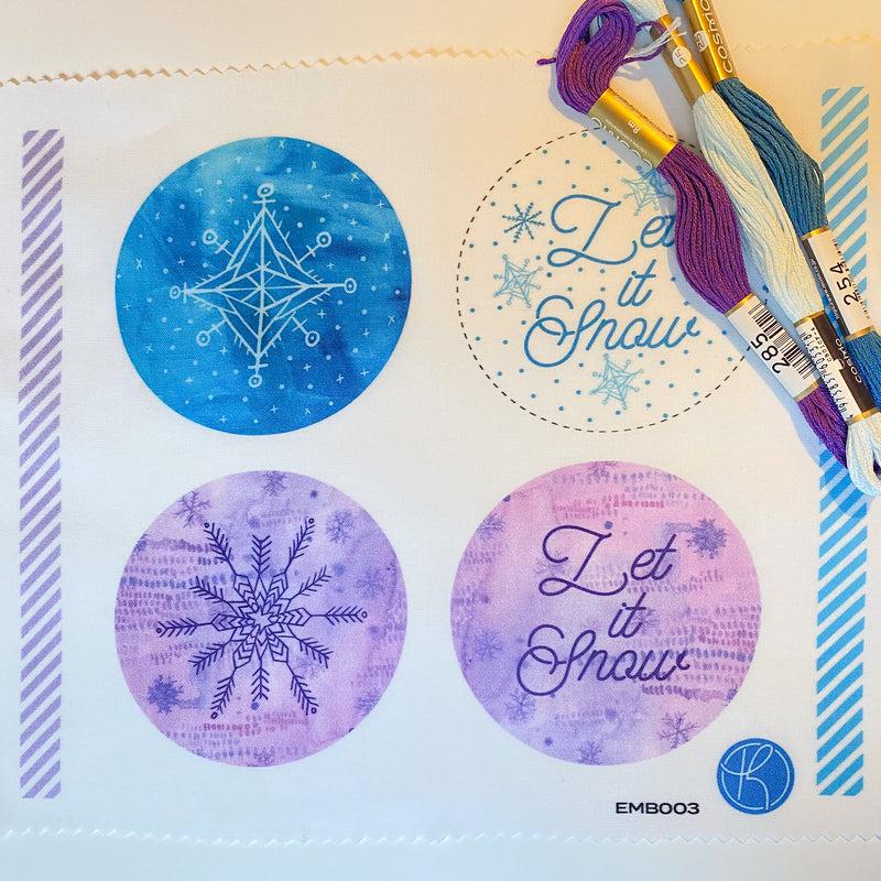 Keller Design Co.-Snowflake Ornament Embroidery Kit - Purple/Blue-embroidery kit-gather here online