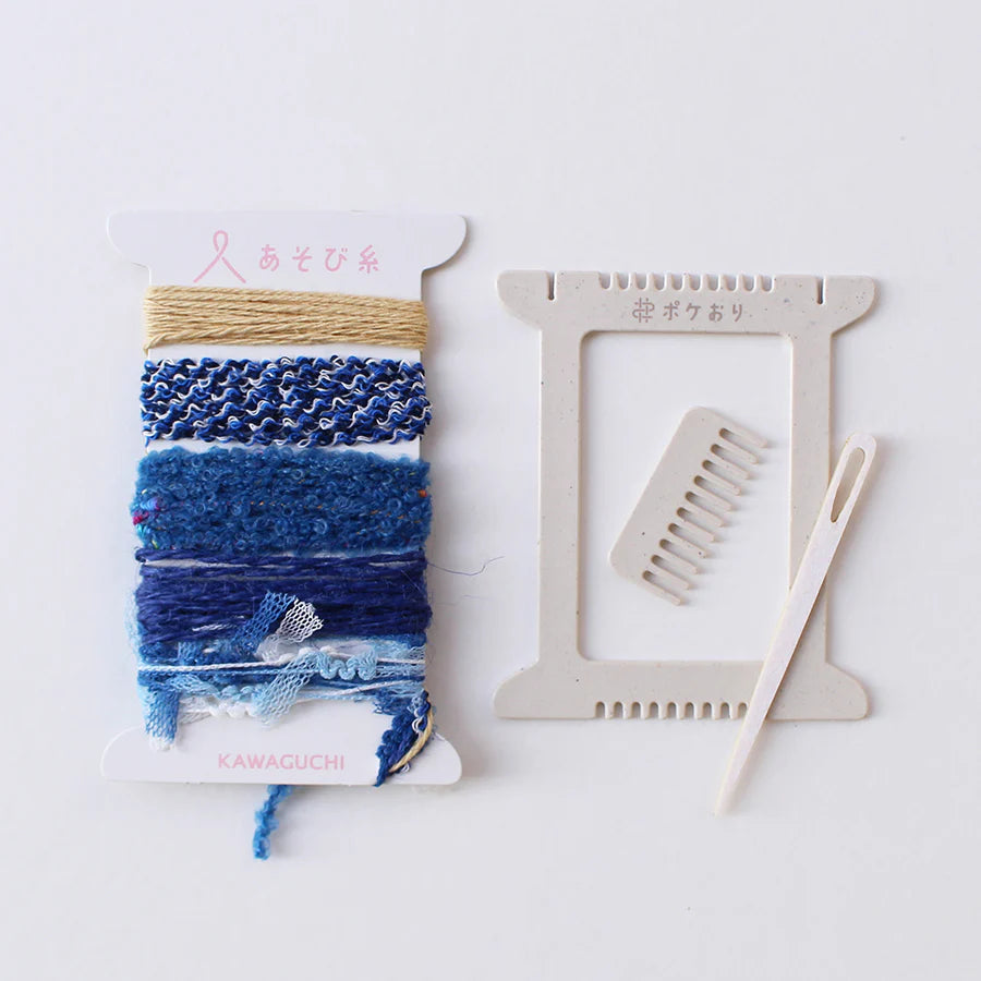 Cohana-Pokeori Weaving Kit-weaving loom-Blue-gather here online