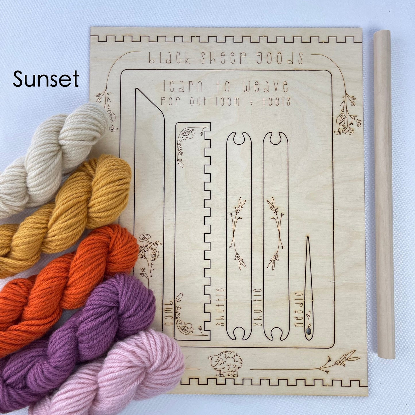 Black Sheep Goods-Weaving Kit: Pop Out Loom & Tools-craft kit-Sunset-gather here online