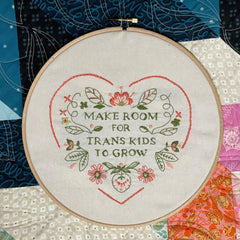 gather here-Make Room for Trans Kids to Grow embroidery pattern - PDF download-xstitch pattern-gather here online