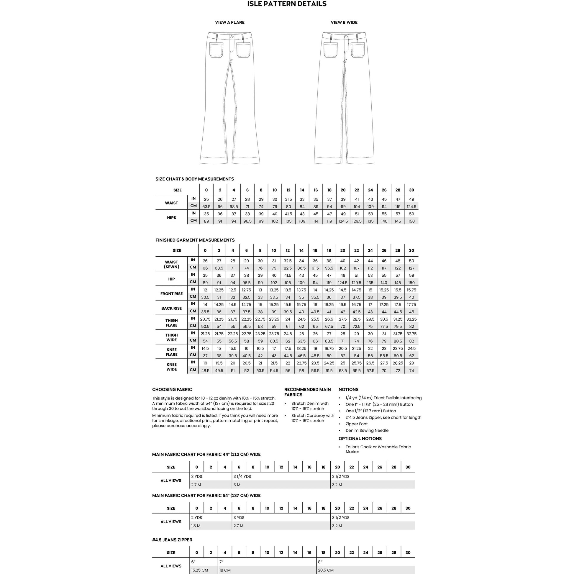 Chalk & Notch-Isle Jeans Pattern-sewing pattern-gather here online