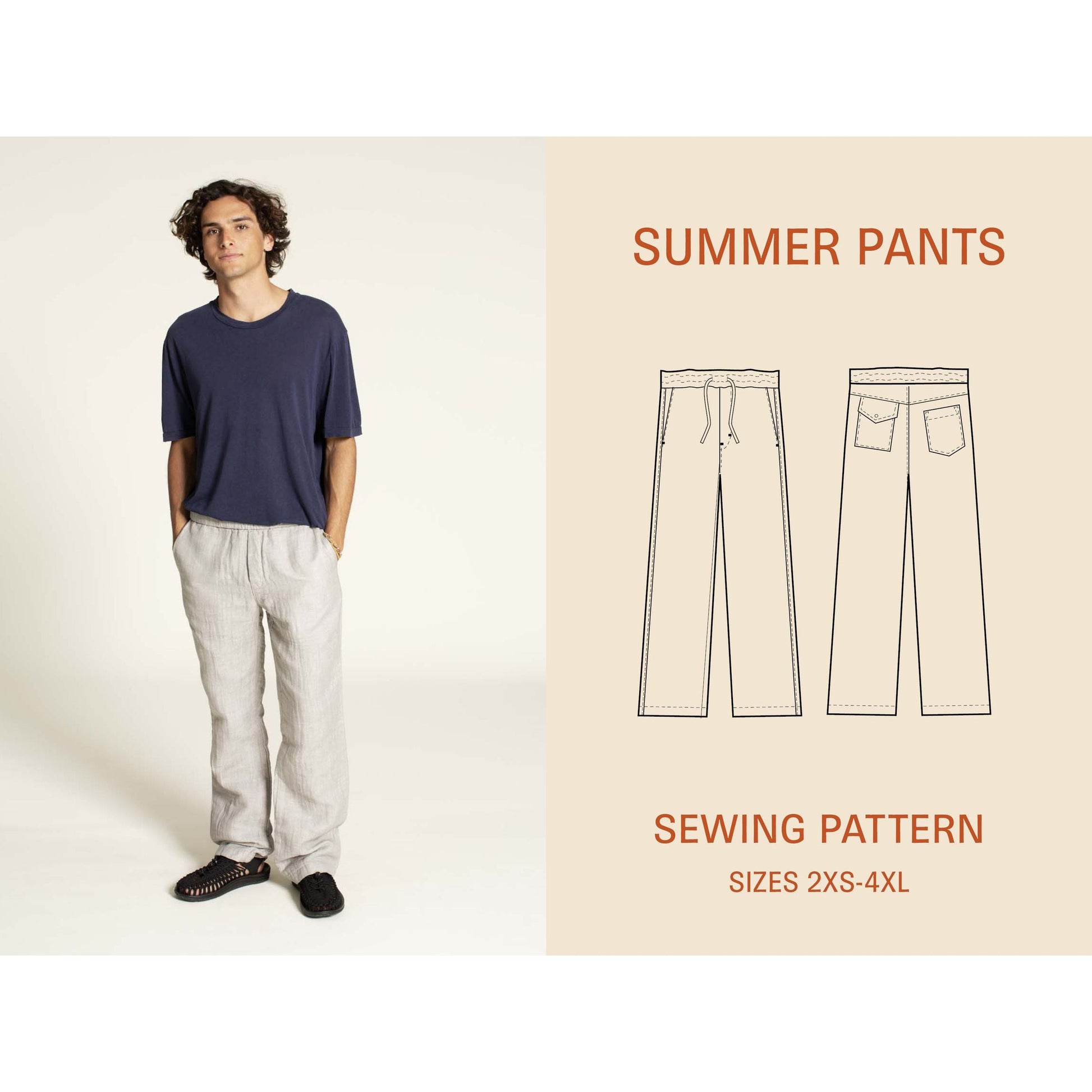 Wardrobe By Me-Summer Pants Pattern-sewing pattern-gather here online