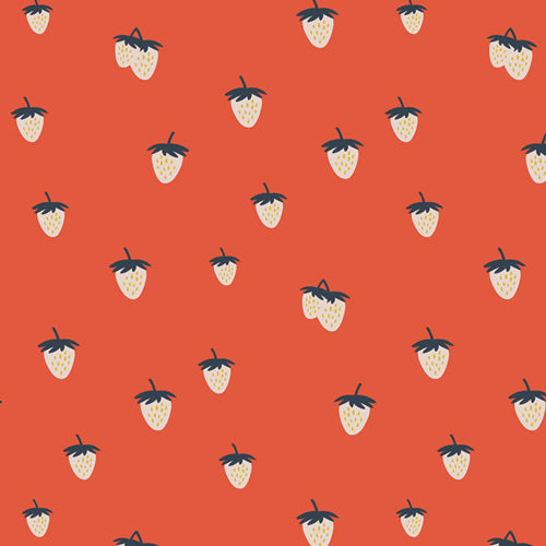 Art Gallery Fabrics-Backyard Berry Cherry in Knit-fabric-gather here online