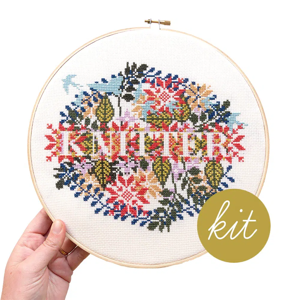 Junebug and Darlin-Knitter, 10” Cross Stitch Kit-xstitch kit-gather here online