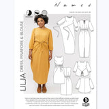 Named Clothing-Lilja Dress, Pinafore, & Blouse Pattern-sewing pattern-gather here online
