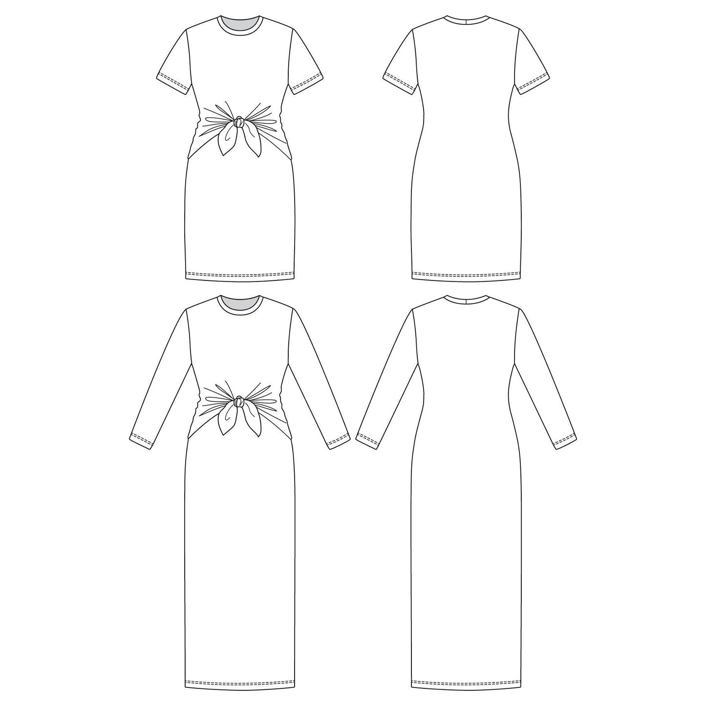 Named Clothing-Lyyti Tie Front Mini & Maxi Dress Pattern - PDF DOWNLOAD-sewing pattern-gather here online