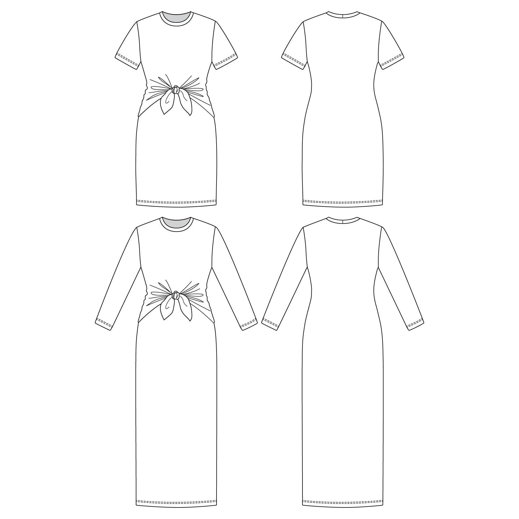 Named Clothing-Lyyti Tie Front Mini & Maxi Dress Pattern - PDF DOWNLOAD-sewing pattern-gather here online