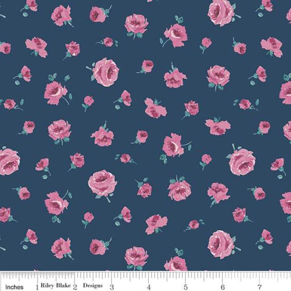 Liberty Fabrics-Midnight Garden Mary Rose-fabric-gather here online